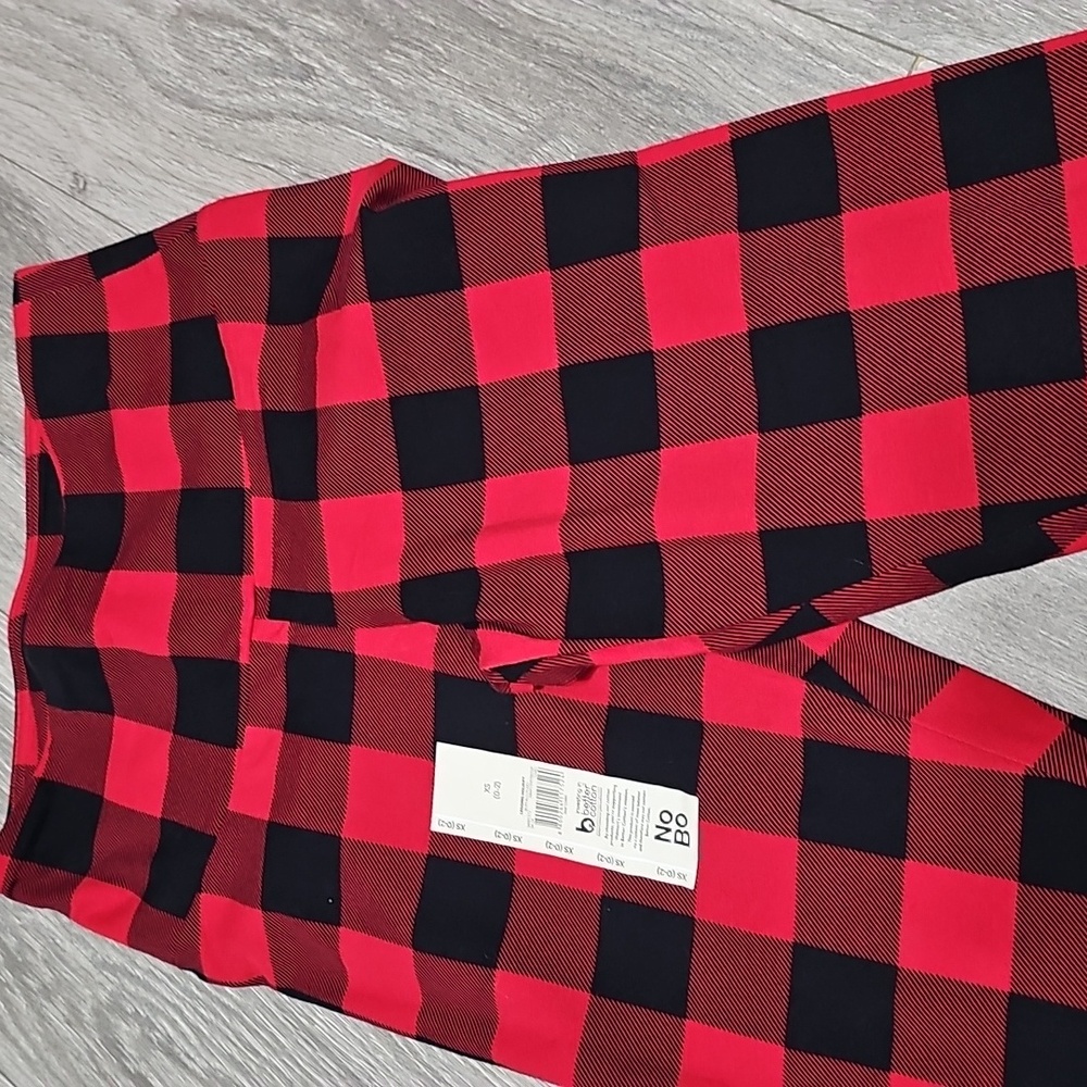 Nwt women's XS plaid leggings #341 - Picture 2 of 3